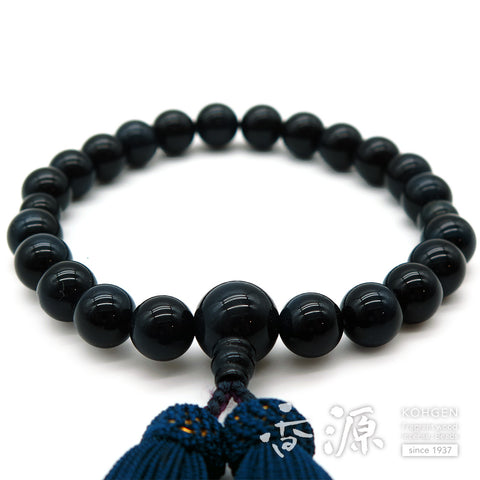 Men's Prayer Beads, Blue Tiger's Eye, 22 Beads, Matching Set, Dark Navy Tassel