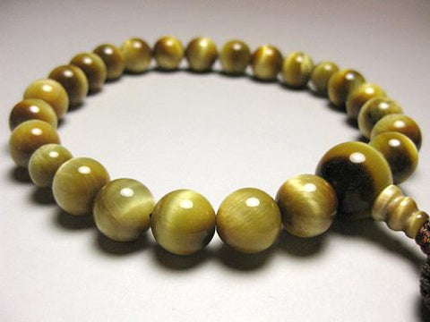 Men's Prayer Beads, Tiger's Eye, Silk Tassel