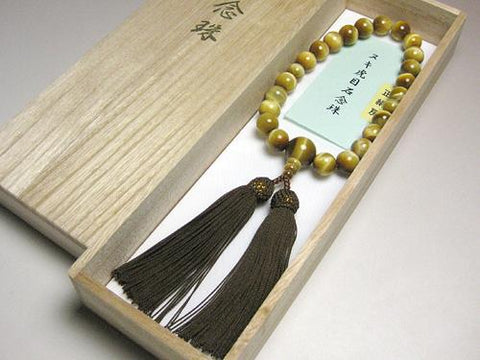 Men's Prayer Beads, Tiger's Eye, Silk Tassel