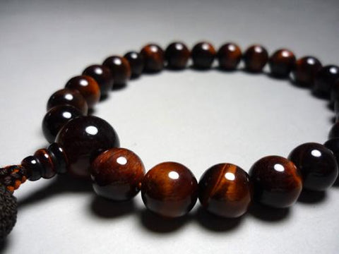 Men's Prayer Beads, Red Tiger's Eye, 22 Beads, Silk Tassel