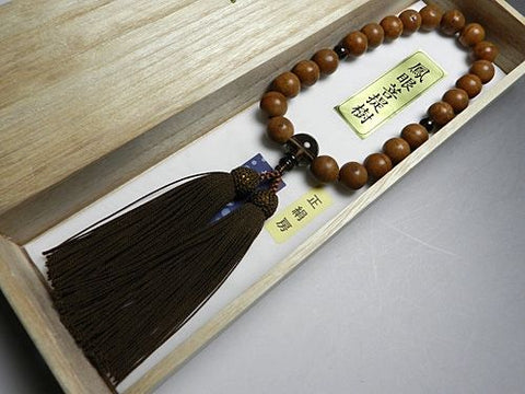 Prayer beads for men, phoenix linden tree, 22 beads, brown crystal finish, Kosabo