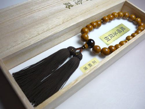 Men's Prayer Beads, Phoenix-Eye Bodhi Seed, Tiger's Eye Finish