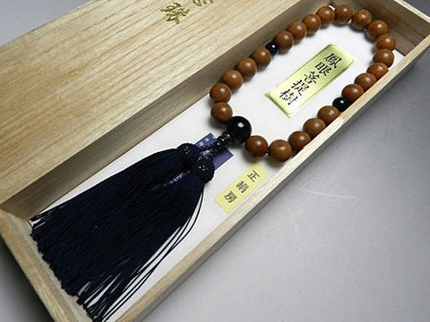 Men's Prayer Beads, Phoenix-Eye Bodhi Seed, 22 Beads, Blue Tiger's Eye Finish