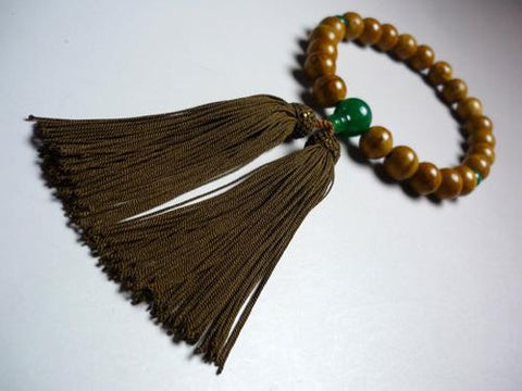 Men's Prayer Beads, Phoenix-Eye Bodhi Seed, Indian Jade Finish