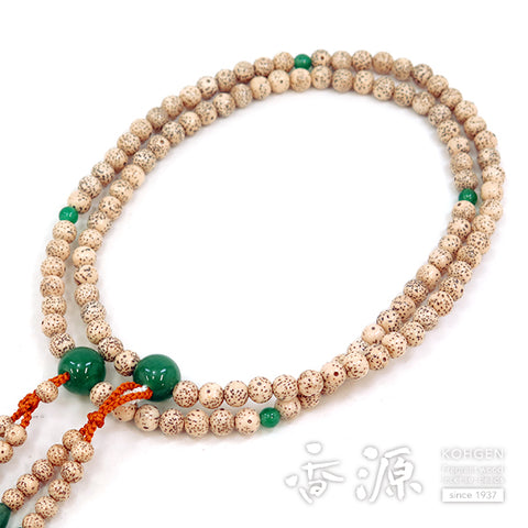 Men's prayer beads, Starry Moon Bodhi Tree, Jade finish, Shingon sect