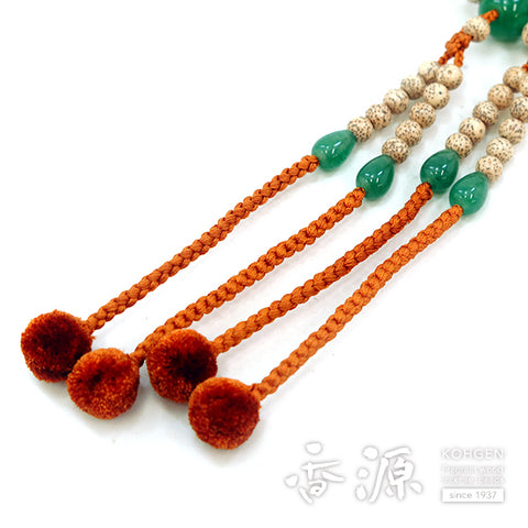 Men's prayer beads, Starry Moon Bodhi Tree, Jade finish, Shingon sect