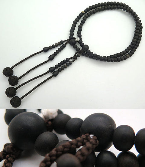 Men's Prayer Beads, Black Persimmon, Shingon Sect, Limited Edition