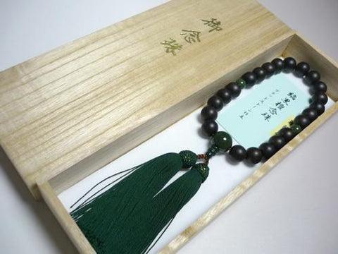 Men's Prayer Beads, Striped Ebony, Bloodstone