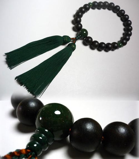 Men's Prayer Beads, Striped Ebony, Bloodstone