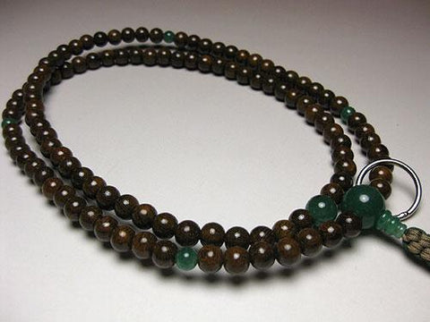 Men's Prayer Beads, Tetsurin Ironwood, Indian Jade Finish, Soto Zen Sect