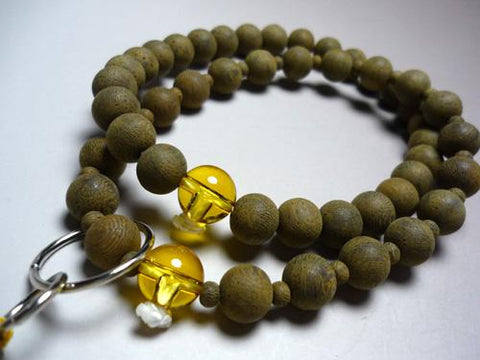 Men's Prayer Beads, Tetsurin Ironwood, Citrine Finish, Jodo Sect