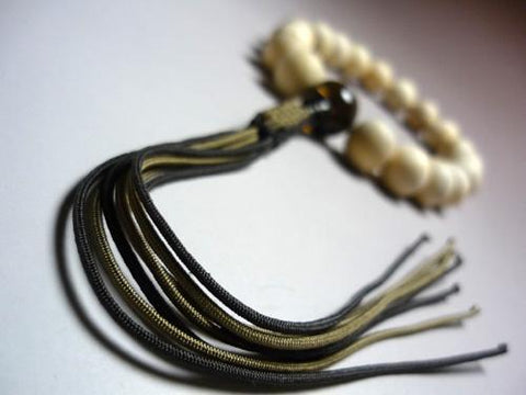 Men's prayer beads, Kiso cypress, brown crystal finish