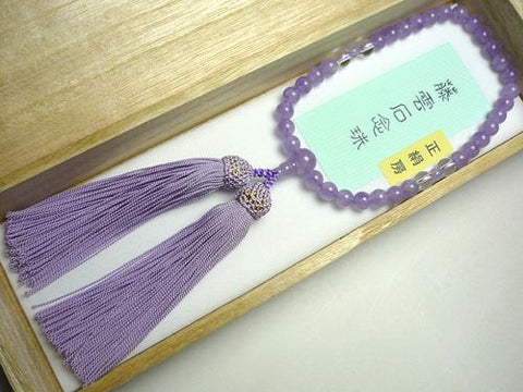 Kohgen original women's prayer beads, fujiunseki and quartz