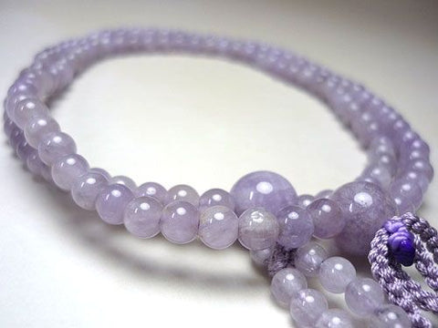 Women's Prayer Beads, Wisteria Cloud Amethyst, Jodo Shinshu Sect, Matching Set