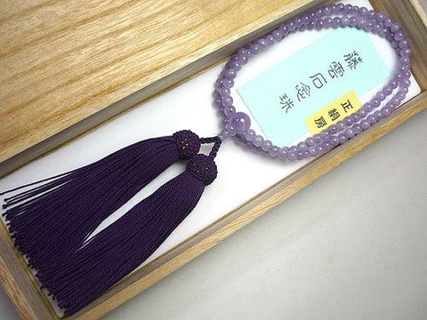 Women's Prayer Beads, Wisteria Cloud Amethyst, Rinzai Sect, Matching Set