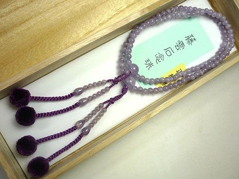 Women's Prayer Beads, Wisteria Cloud Amethyst, Shingon Sect, Matching Set