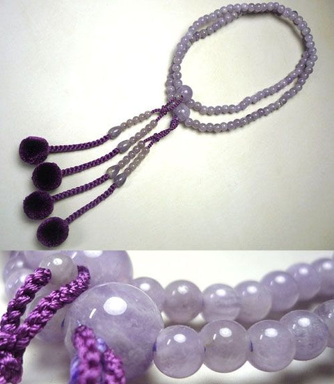 Women's Prayer Beads, Wisteria Cloud Amethyst, Shingon Sect, Matching Set