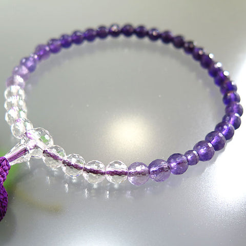 Women's prayer beads, amethyst, gradation, 108 facets, made to order