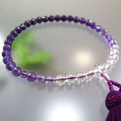 Women's prayer beads, amethyst, gradation, 108 facets, made to order