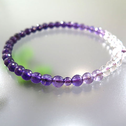 Women's prayer beads, amethyst, gradation, 108 facets, made to order