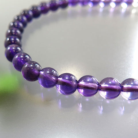 Women's Amethyst Gradient Prayer Beads, 7mm Bead, Ash-Pink Tassel