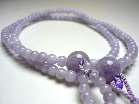 Women's Prayer Beads, Wisteria Cloud Amethyst, Nichiren Sect, Niso Hokke Style, Matching Set