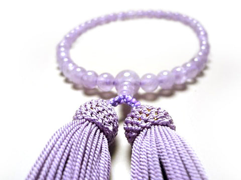 Women's Prayer Beads, Wisteria Cloud Stone (Light Amethyst), Single Layer