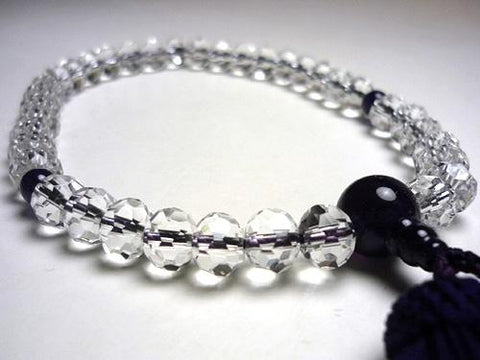 Women's Crystal Prayer Beads, Oval Bead, Amethyst Finish