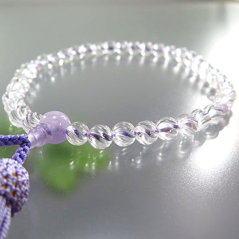 Women's Prayer Beads, Crystal Twist Cut, Wisteria Cloud Amethyst Finish