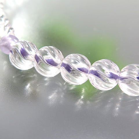 Women's Prayer Beads, Crystal Twist Cut, Wisteria Cloud Amethyst Finish