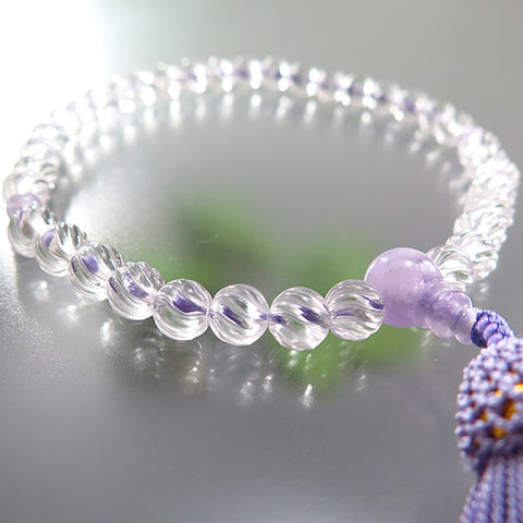 Women's Prayer Beads, Crystal Twist Cut, Wisteria Cloud Amethyst Finish