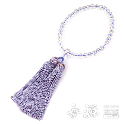 Women's Crystal Prayer Beads, Round Bead, Wisteria Tassel