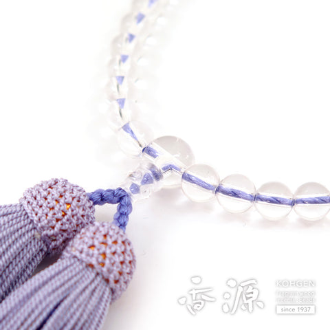 Women's Crystal Prayer Beads, Round Bead, Wisteria Tassel