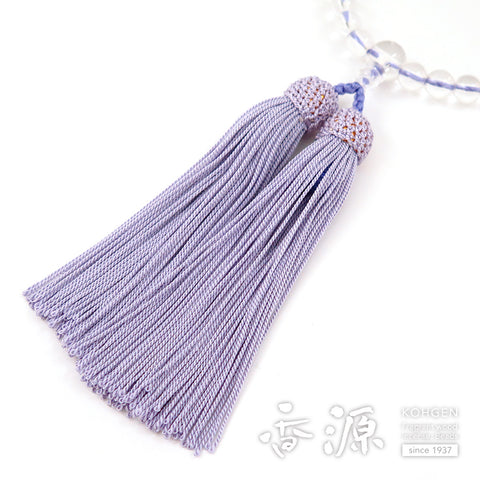 Women's Crystal Prayer Beads, Round Bead, Wisteria Tassel