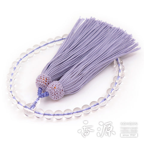 Women's Crystal Prayer Beads, Round Bead, Wisteria Tassel