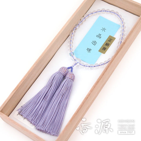 Women's Crystal Prayer Beads, Round Bead, Wisteria Tassel