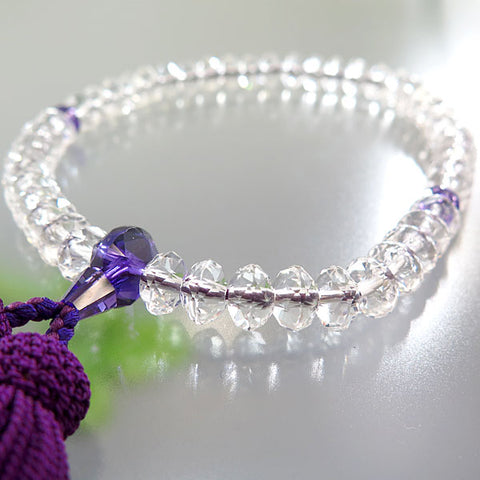 Women's Prayer Beads, Crystal, Star-Shape Cut, Amethyst Finish