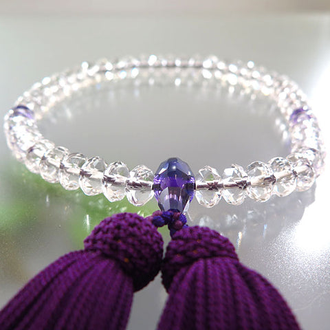 Women's Prayer Beads, Crystal, Star-Shape Cut, Amethyst Finish