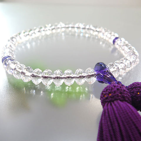 Women's Prayer Beads, Crystal, Star-Shape Cut, Amethyst Finish