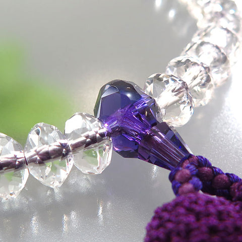 Women's Prayer Beads, Crystal, Star-Shape Cut, Amethyst Finish