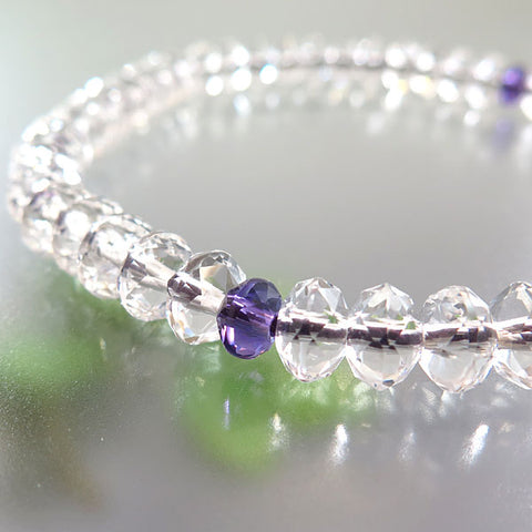 Women's Prayer Beads, Crystal, Star-Shape Cut, Amethyst Finish