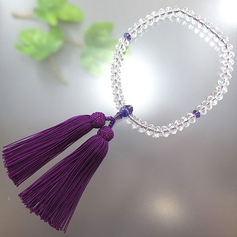 Women's Prayer Beads, Crystal, Star-Shape Cut, Amethyst Finish