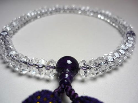 Women's Prayer Beads, Faceted Flat-Cut Crystal, Amethyst Finish