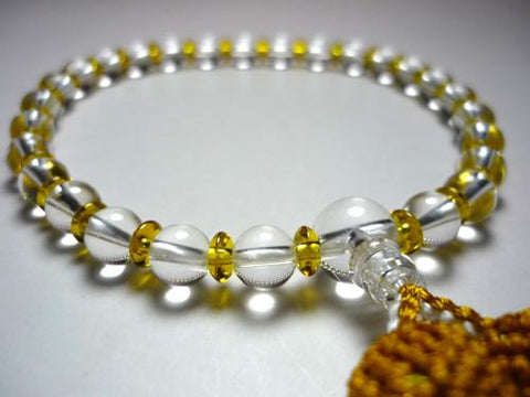 Women's Prayer Beads, Crystal and Citrine Combination