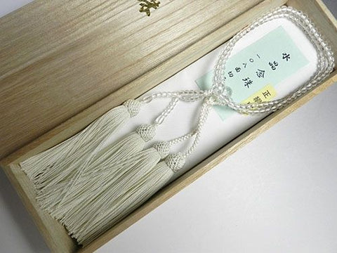 Women's Prayer Beads, Crystal, 108-Facet Cut, Jodo Shinshu Sect, Matching Set