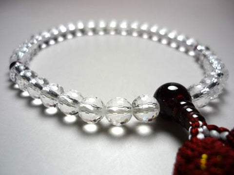 Women's Crystal Prayer Beads, 108-Facet Cut, Garnet Finish
