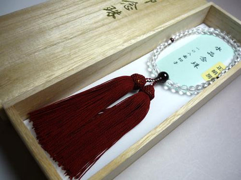Women's Crystal Prayer Beads, 108-Facet Cut, Garnet Finish