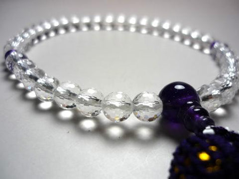Women's Crystal Prayer Beads, 108-Facet Cut, Amethyst Finish