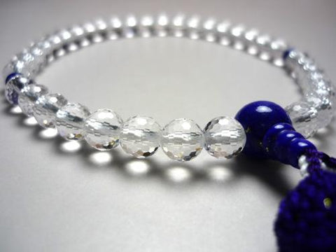 Women's Crystal Prayer Beads, 108-Facet Cut, Lapis Lazuli Finish