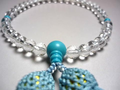 Women's Crystal Prayer Beads, 108-Facet Cut, Turquoise Finish